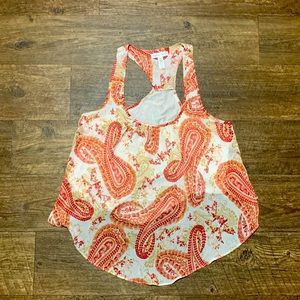 Paisley Pink and White Tank Top